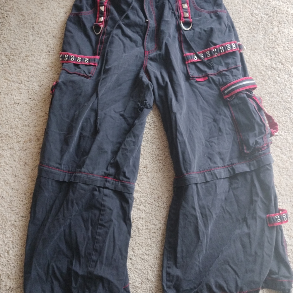 Tripp Nyc Black Pants With Red Stitching
